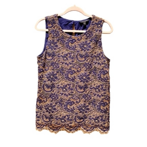 Banana Republic Dressy Lace Sleeveless Blouse Small‎